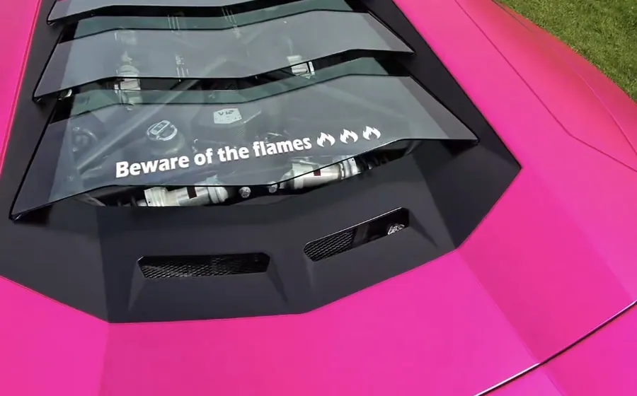 Detailing the rear engine cover of a Lamborghini Aventador in Narre Warren