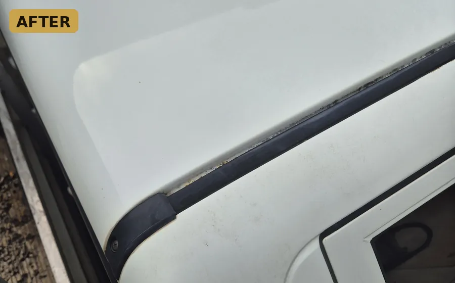 After — the same panel restored to a clean, even finish in Southeast Melbourne